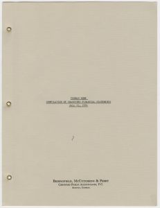 The Tubman Home financial statements