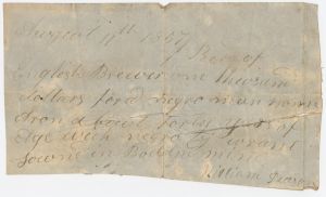 Receipt of sale (naming an enslaved person) -- William Deason to English Brewer