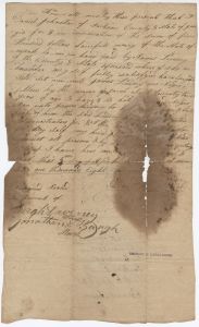 Bill of Sale, Jackson County, Daniel Johnston to John Lindsay, enslaved man named Jacob
