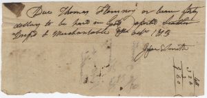 Promissory Note, [Jackson County], Jesse Smith to Thomas Flournoy