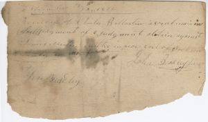 Receipt, [Jackson County], John Bradley payment from Charles B. Martin