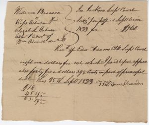 Debt Case, Jackson County, Willam Brandon v. Ress Osburn and Elizabeth Osburn, admins William Otwell dec'd