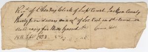 Receipt, Jackson County, Cicero Hall court costs