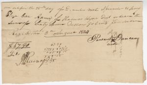 Promissory note, Jackson County, Persaw Duncan to pay Eliza Case admin. Thomas Hyde