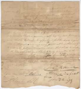 Debt Case, Walton County, Jonathan Meigs  v. Charles H. Hardy; enslaved people: Prince, Peter, Cloe, Phillis