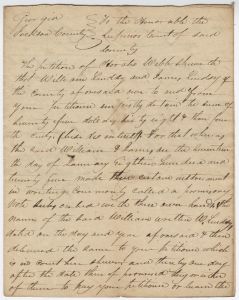 Debt Case, Jackson County, Horatio Webb v. William Lindsay and James Lindsay