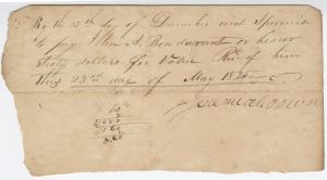 Promissory Note, [Jackson County], Jeremiah Owens to John A. Bondurant