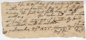 Promissory Note, [Jackson County], Alexander Dyers & Benjamin F. Lee to  G.A. Moffett