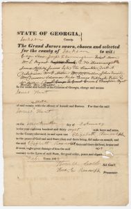 Assault and Battery, Jackson County, State of Georgia vs. James Hunt. assaulted Elizabeth Randolph