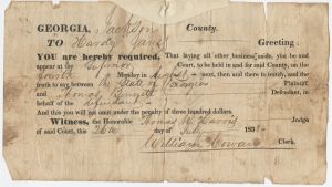 Summons to Hardy James, Jackson County, State v. Thomas Bennett
