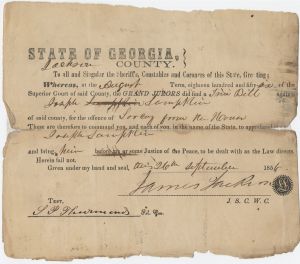 Arrest warrant, Jackson County, State v. Joseph Lampkin