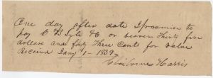 Promissory note, [Jackson County], Claiborne Harris to pay C. B. Lyle