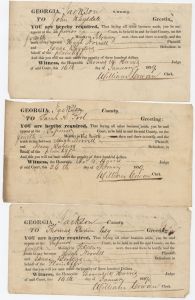 Subpoenas for Thomas Barron, Esq., John Ragsdale and Sarah A. Pool, Jackson County, Hugh Norvell v. Isaac Borders
