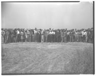 C. A.'s and P. M. A. men at demonstration. Certified seed wheat field demonstration.