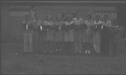 Contestants at Poultry show at Adel