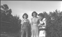 Elizabeth Hood, H. D. A. (left), with 4-H girls