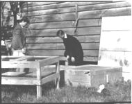 Mr. & Mrs. Alvin Saxon, Farmington, Georgia; Poultry publicity pictures; "Feathering the Nest.