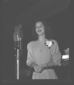 Ann Landcaster singing at Chamber of Commerce banquet.