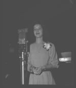 Ann Landcaster singing at Chamber of Commerce banquet.