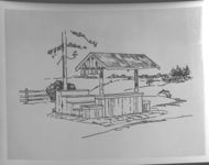 Pictures from sketch, Curb Market Booth. Pictures sketched by Miss Monica Wright