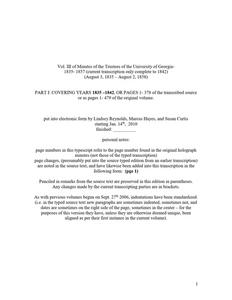 Minutes of the Board of Trustees