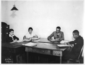 Macon WPA Office. Cherry Street. African American group writing