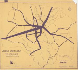 Athens urban area, 1959 traffic flow on highways and principal streets