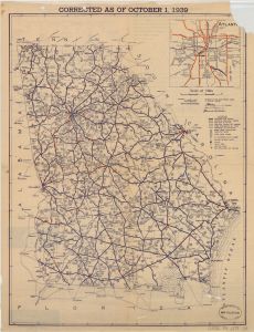 State Highway system of Georgia official map, October 1, 1939