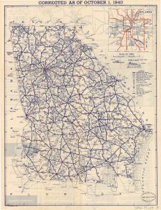 State Highway system of Georgia official map, October 1, 1940