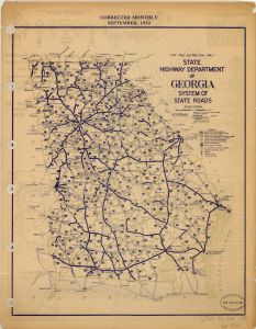 State Highway Department of Georgia, system of state roads, corrected monthly, September 1932