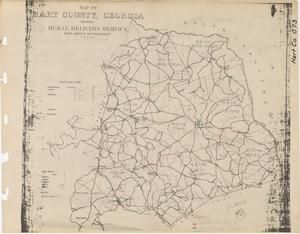 Map of Hart County, Georgia showing Rural Delivery Service
