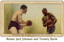 Boxers Jack Johnson and Tommy Burns
