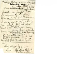Notes from Senator Russell on Secretary of Defense Marshall's Testimony