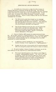 Memorandum re: MacArthur Hearings