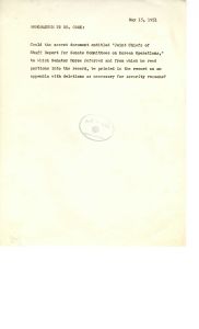 Memorandum to Mr. Cook re: printing classified documents in the record