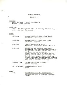 Biography Regarding Stanley Sporkin