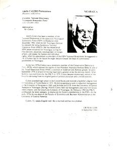 Biography Regarding Adolfo Calero
