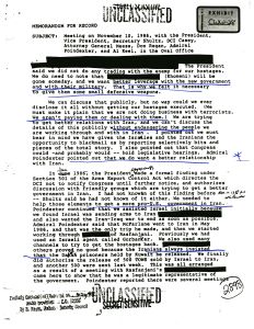 Exhibit CWW-28: Memorandum For The Record, Meeting in The Oval office Regarding Hostages Held By Iran