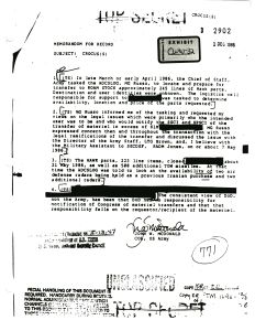 Exhibit CWW-32: Memorandum For The Record from John McDonald, Operation Crocus (s)