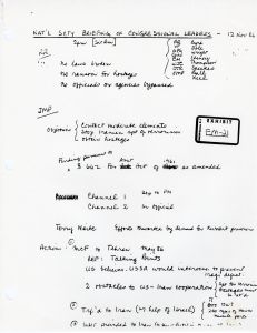 Exhibit EM-21: Handwritten Notes On National Security Briefing of Congressional Leaders