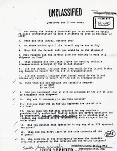 Exhibit EM-45: Questions For Oliver North
