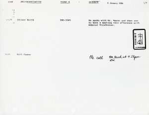 Exhibit EM-77: Telephone Message from Oliver North to Edwin Meese