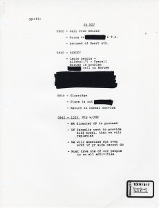 Exhibit DTR-5: Timeline of Donald Regan's Contacts with Richard Secord, Robert B. Oakley, Duane Clarridge, and John Poindexter on 26 November