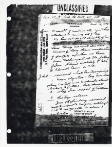Handwritten Notes from Donald Regan