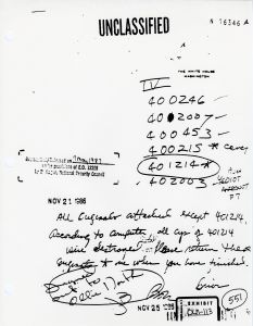 Exhibit OLN-113: Handwritten NSC System IV Numbers