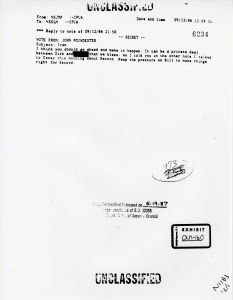 Exhibit OLN-160: PROF Note, John Poindexter to Oliver North, Iran