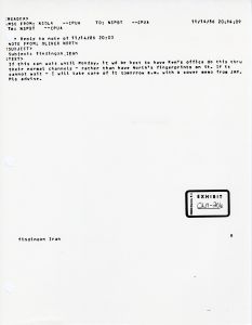 Exhibit OLN-206: PROF Note from Oliver North, Finding on Iran