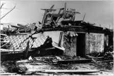 Photograph of tornado destruction, 1936 April
