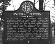Historical plaque at Redwine Methodist Church