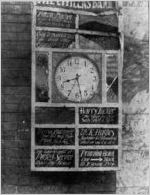 Clock on the Citizens Bank building after tornado of 1936